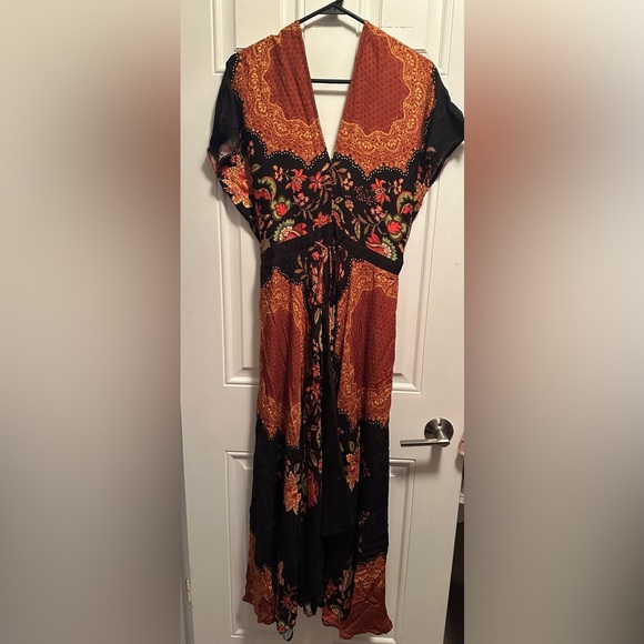 Anthropologie Farm Rio Marlow Floral Scroll Tropical Maxi Flowy Dress XS NWT - Picture 5 of 7